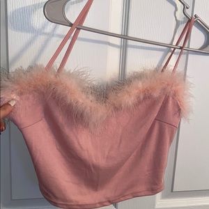 Feather Crop Top
